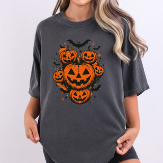 Stacked Pumpkins and Bats