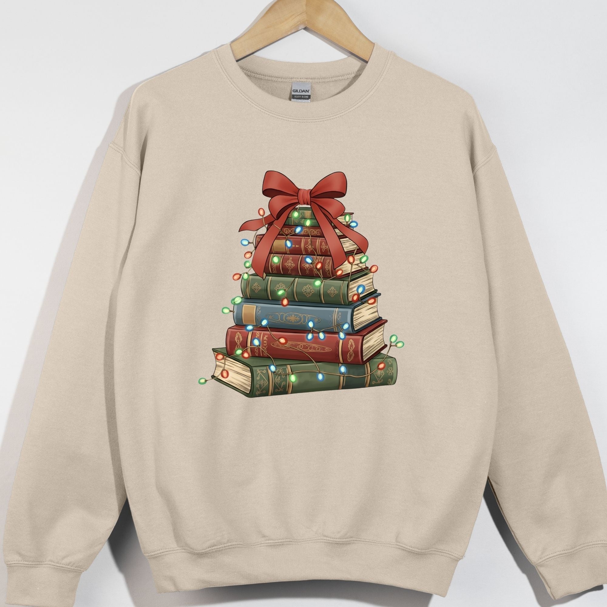 Stack of Books Wrapped In Lights