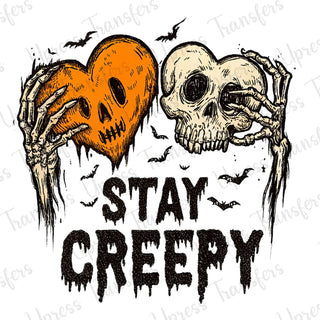 Stay Creepy Heart Skull