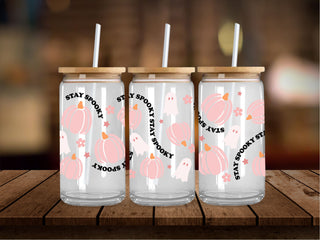 Stay Spooky Ghosts and Pumpkins 16 Oz Wrap