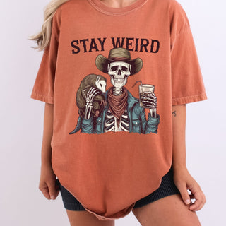 Stay Weird Racoon Skeleton