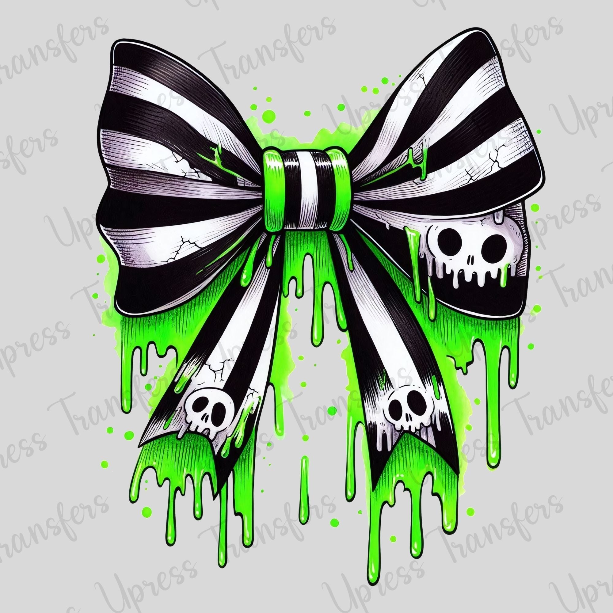 Striped Bow with Green Slime