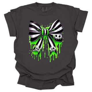 Striped Bow with Green Slime
