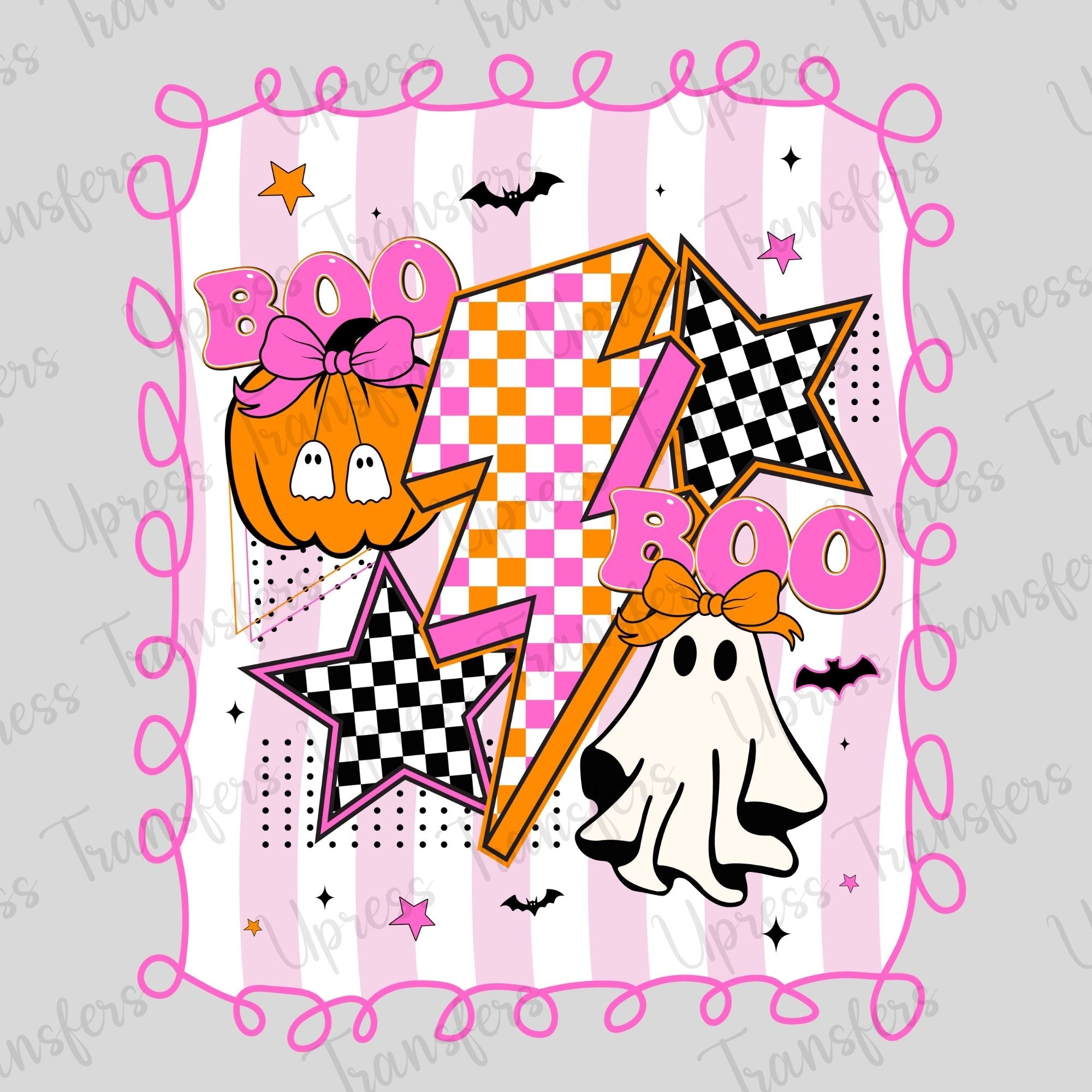 Striped Preppy Checkered Halloween Collage