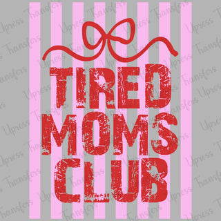 Striped Tired Moms Red