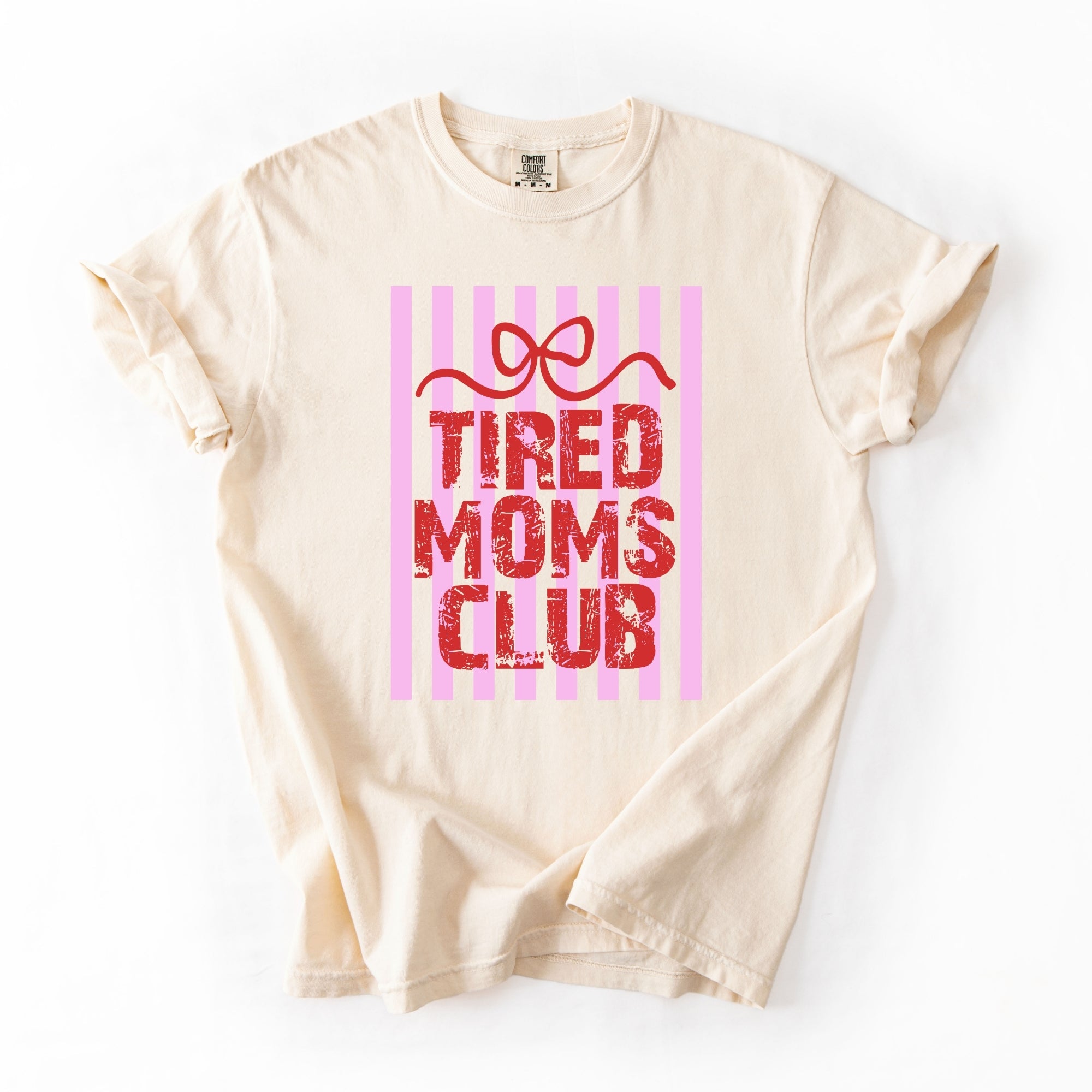 Striped Tired Moms Red
