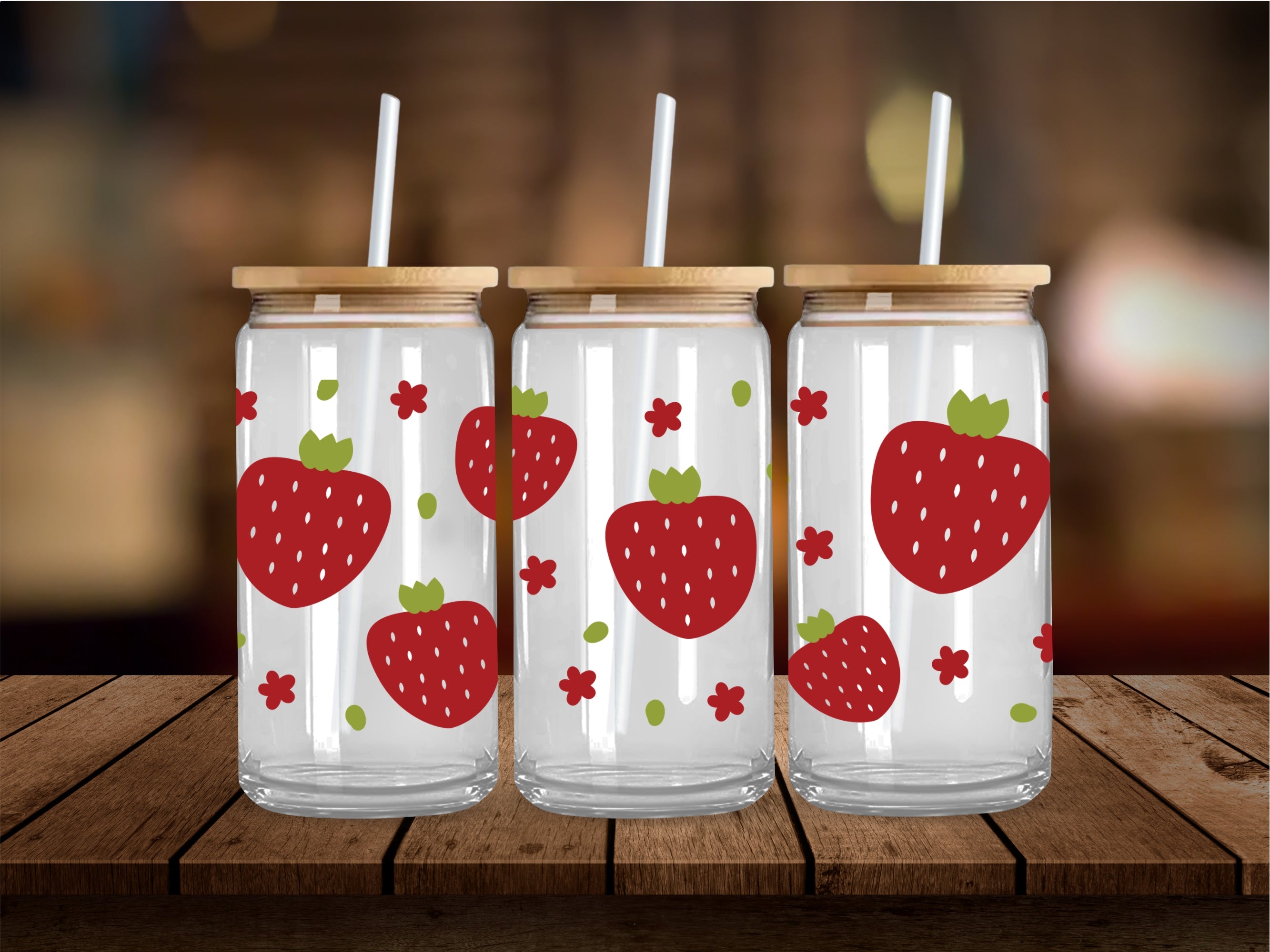 Summer Strawberries 16 Oz Wrap