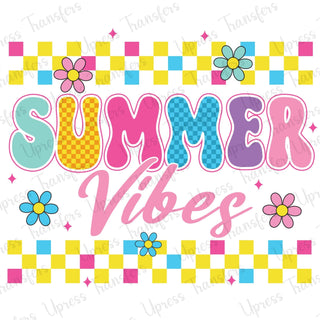 Summer Vibes Trendy Checkered Vibrant