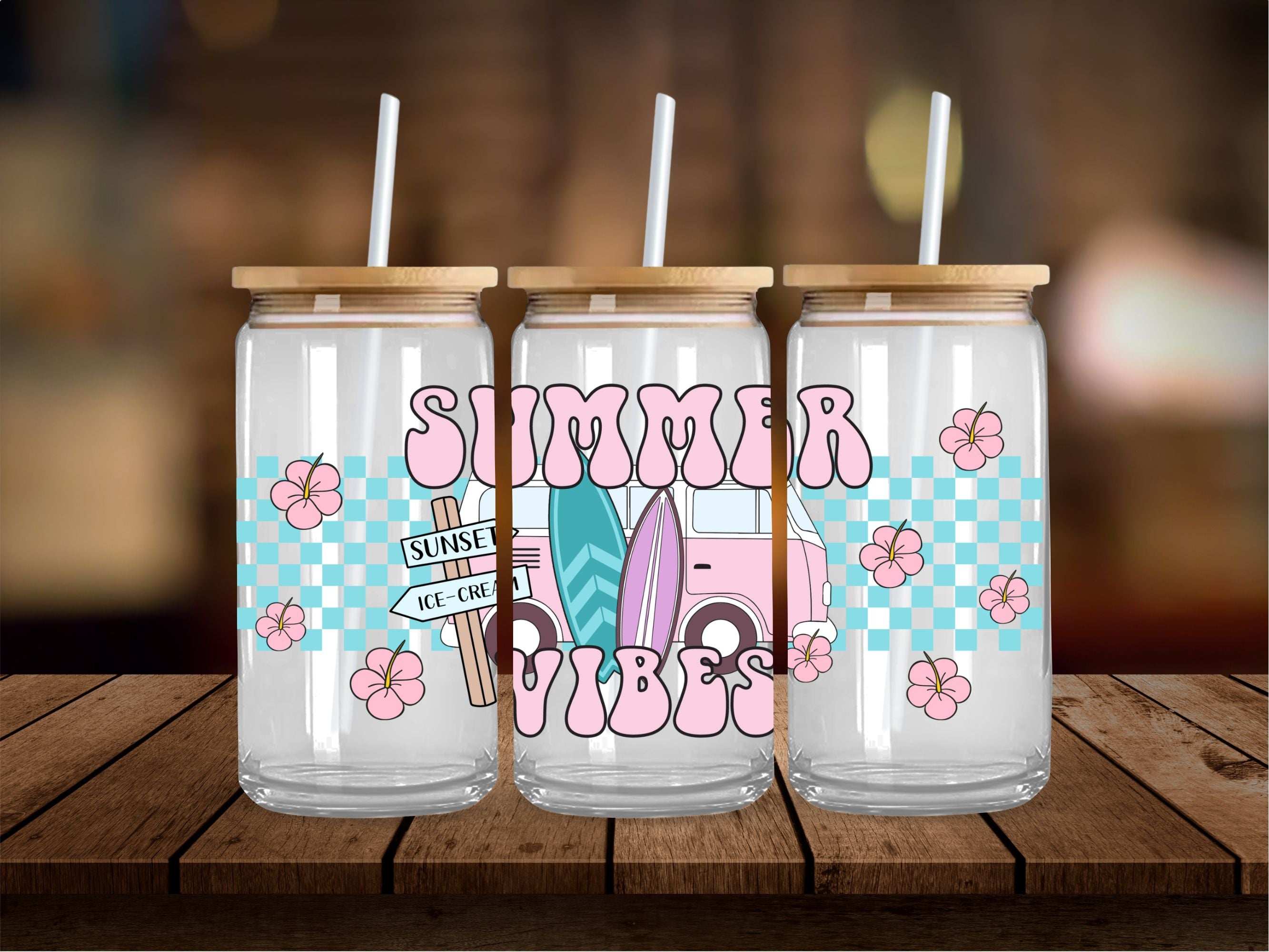 Summer Vibes Van 16 Oz Wrap