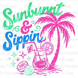 Sunburnt and Sippin Neon