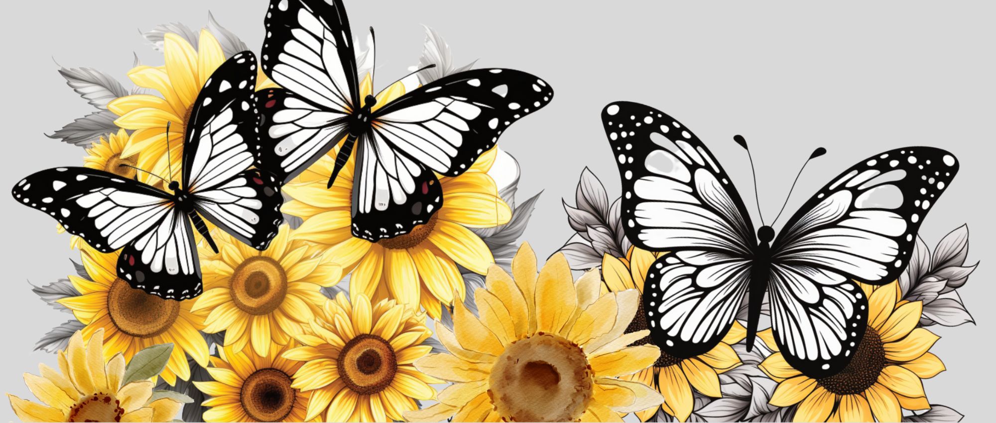 Sunflower Butterflies 16 oz UV Wrap
