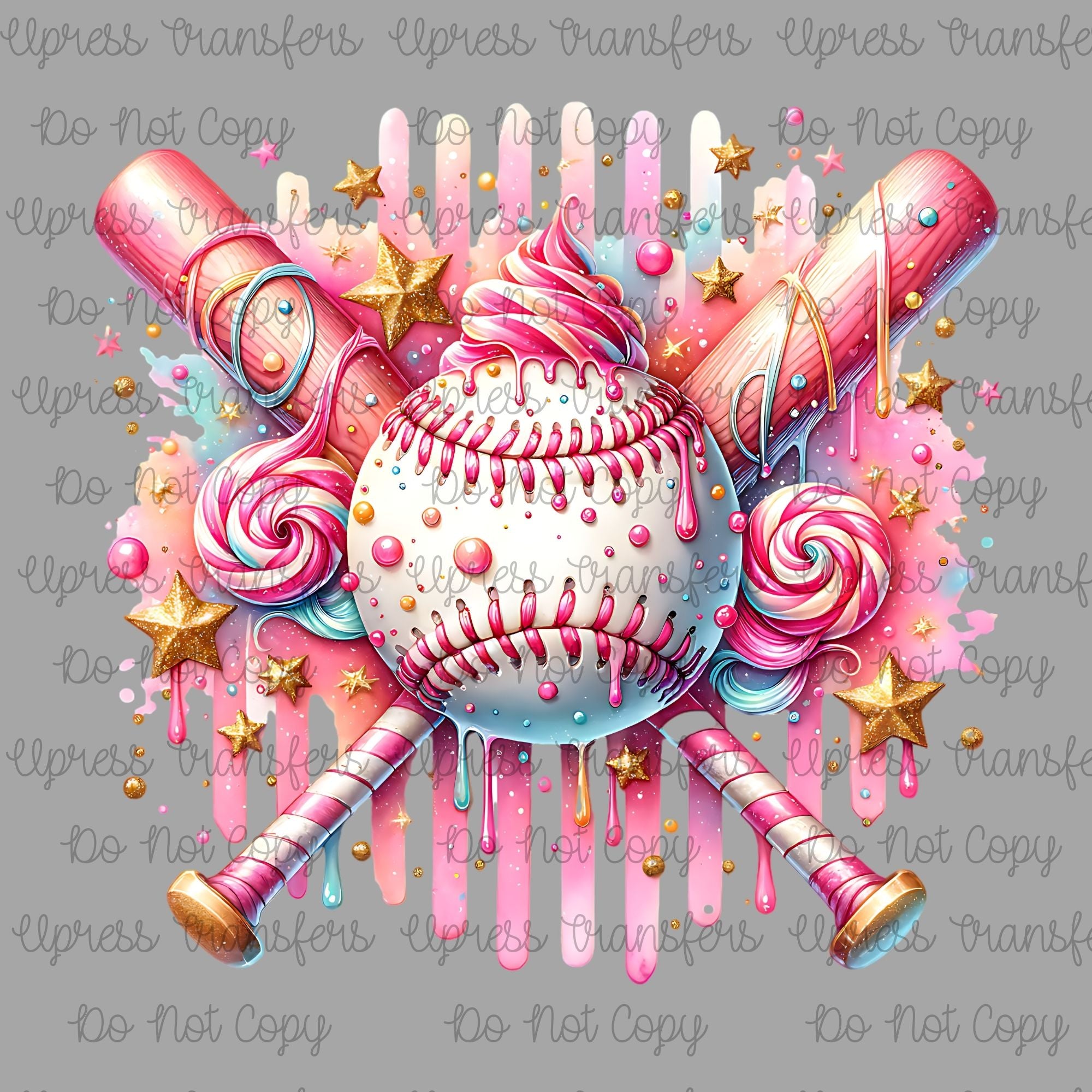 Swirls And Glitz Baseball