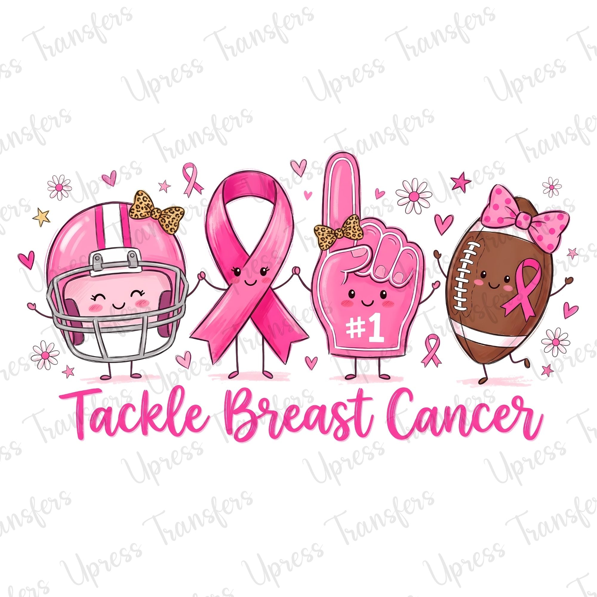Tackle Breast Cancer Cute Characters