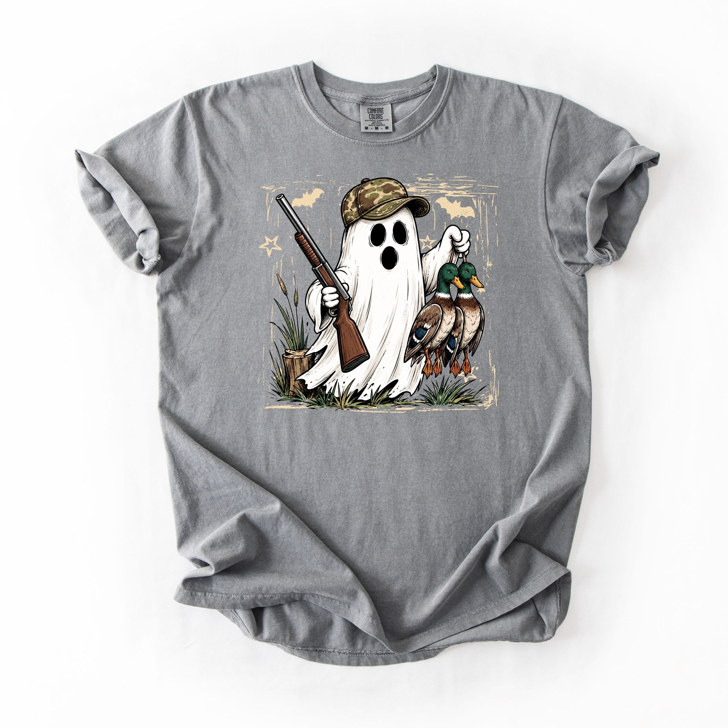 Tan Background Ghost Hunting Ducks