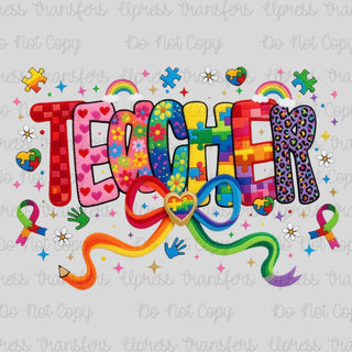 Teacher Autism Faux Yarn