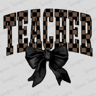 Teacher Black And Brown Checkered
