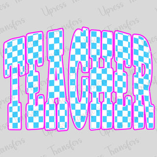 Teacher Blue and White Checkered
