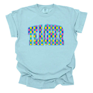 Teacher Multicolored Checkered