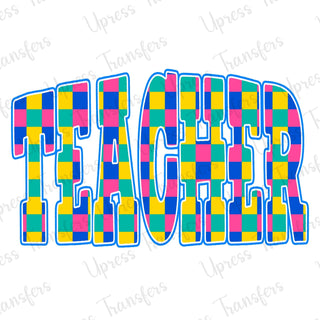 Teacher Multicolored Checkered
