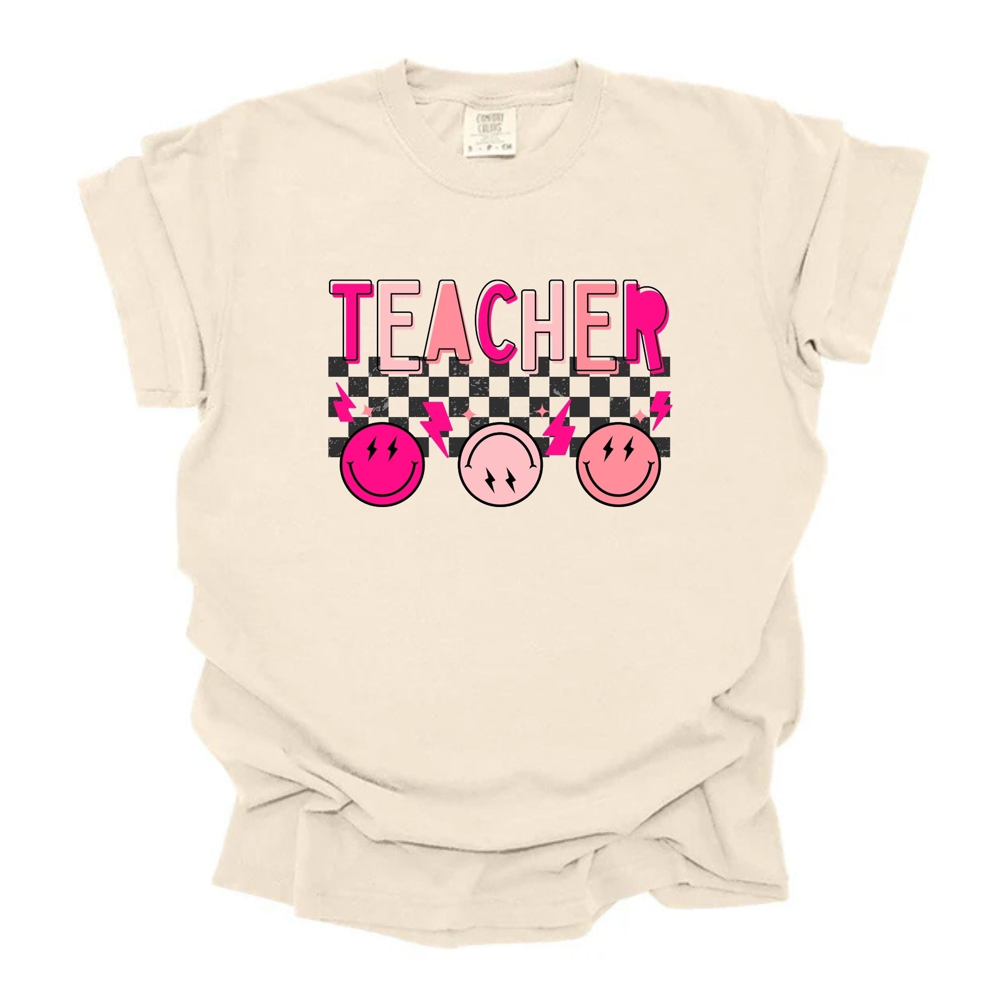Teacher Pink Checkered Smilies