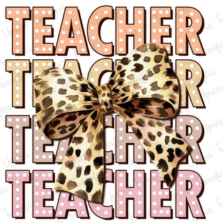 Teacher Pokadot Preppy Bow