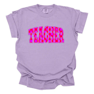 Teacher Purple Red Checkered