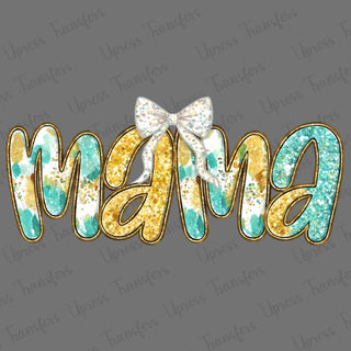 Teal And Gold Mama