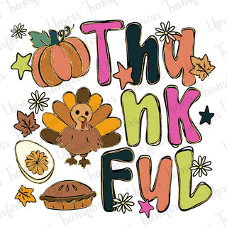 Thankful Cutesy Glitter Lined
