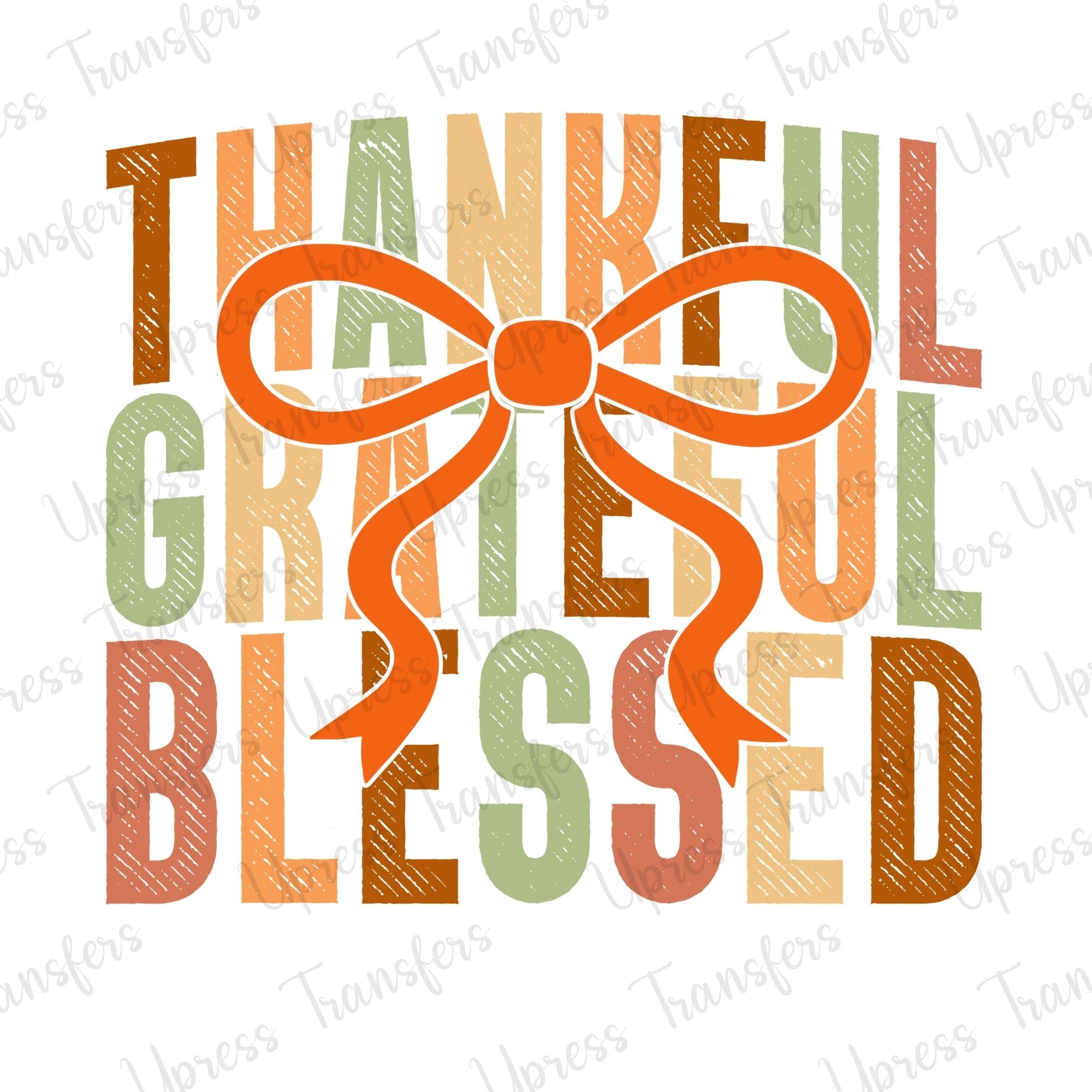 Thankful Grateful Blessed Middle Bow