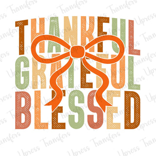 Thankful Grateful Blessed Middle Bow
