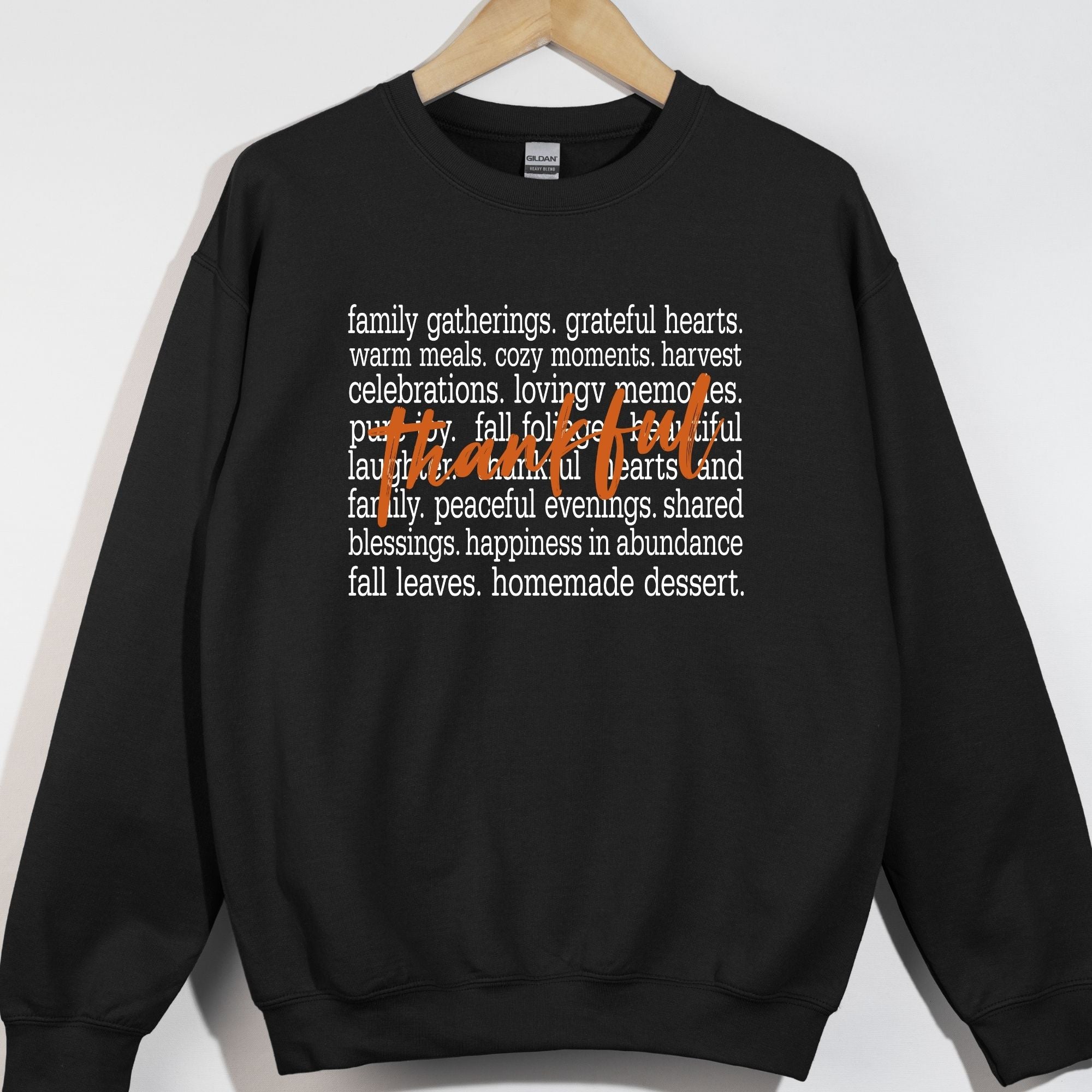 Thankful Orange White Words