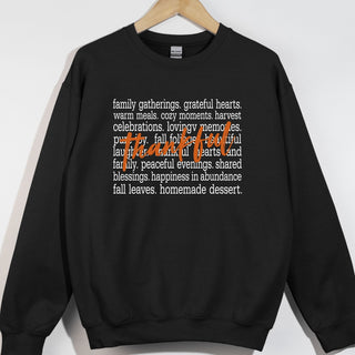 Thankful Orange White Words