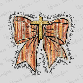 Thanksgiving Bow Glitter Outline