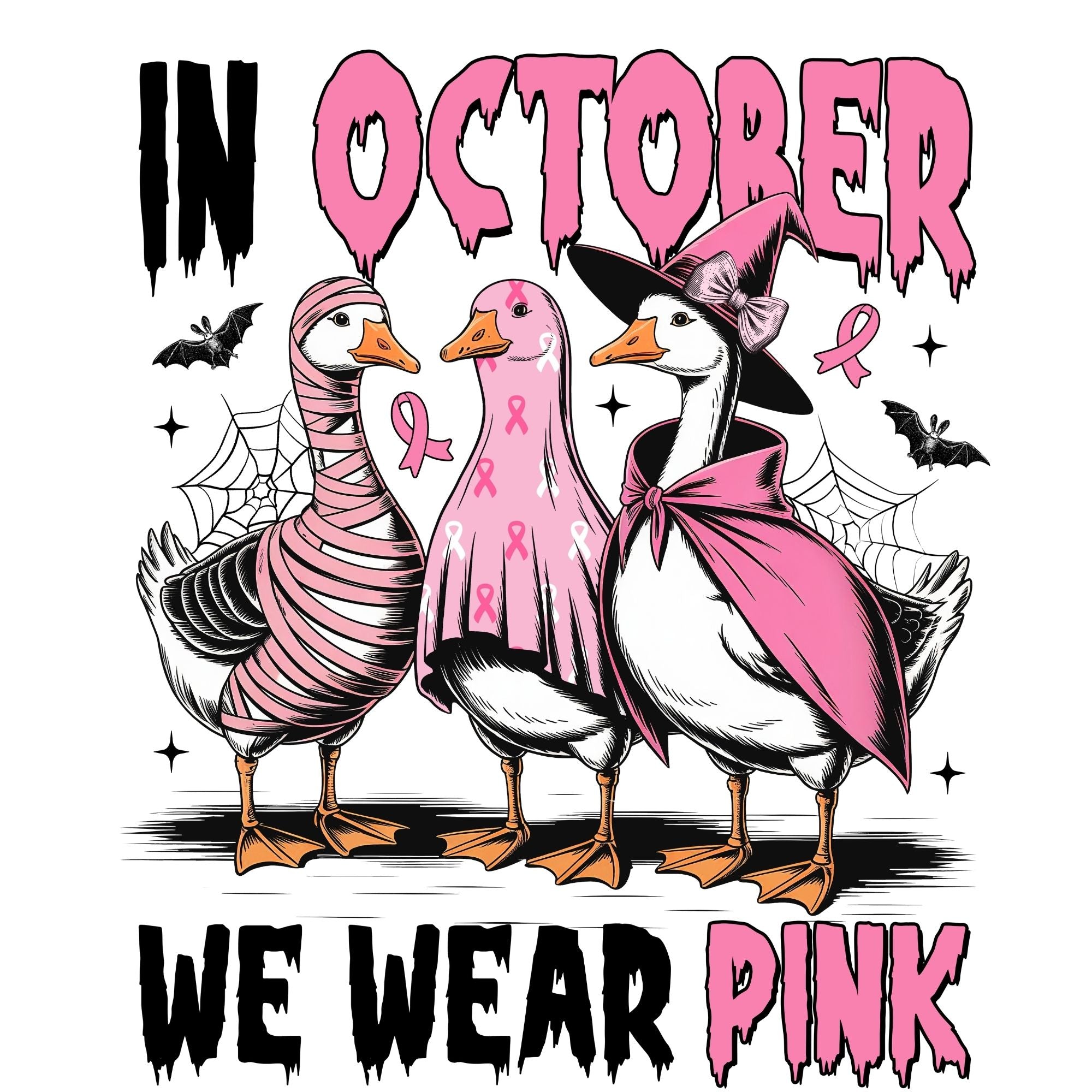 Three Little Goose Wearing Pink