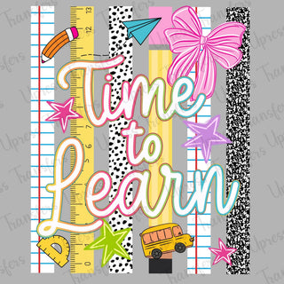 Time To Learn Doodle Stripes