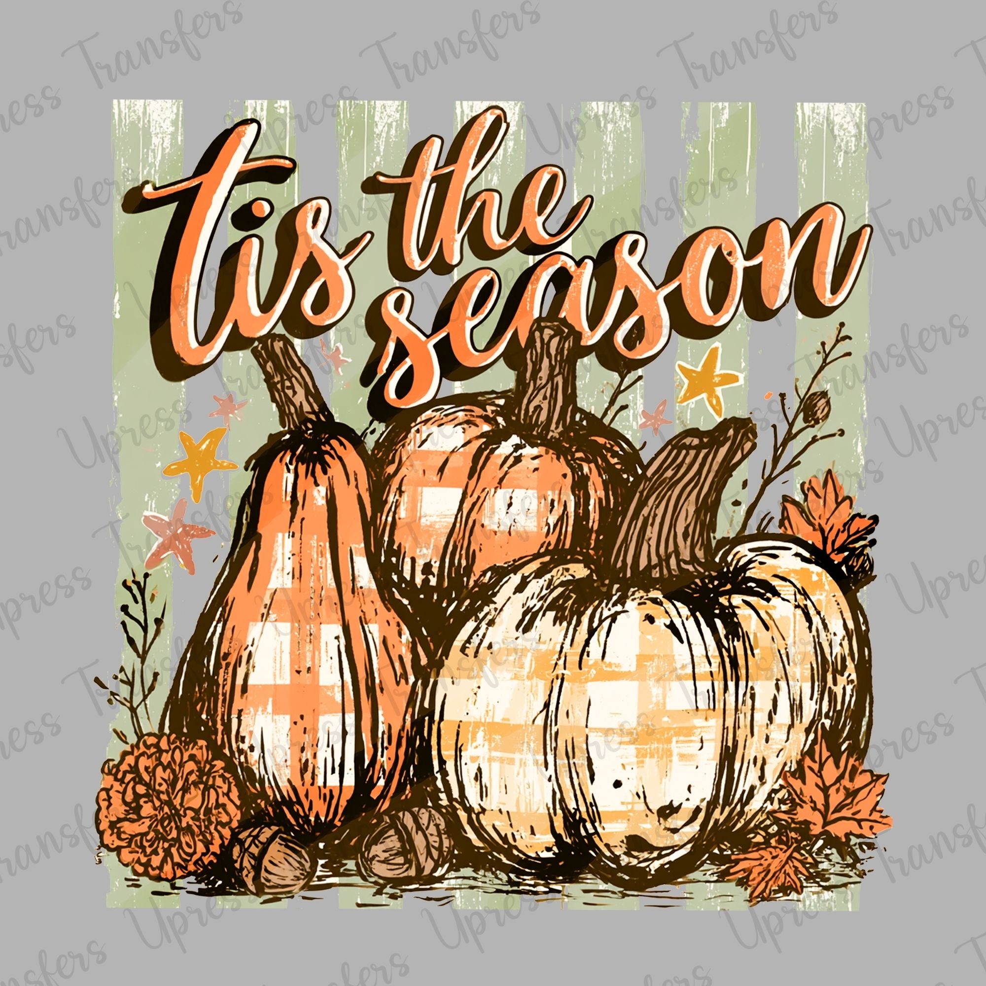 Tis The Season Gingham Pumpkin