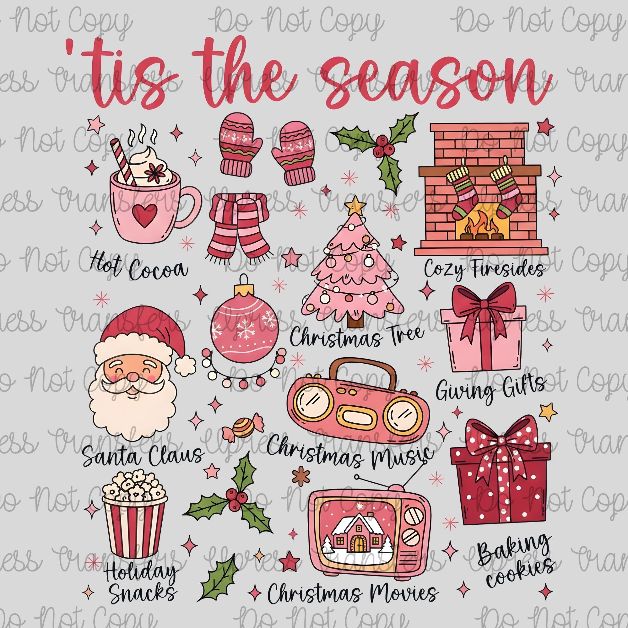 Tis The Season Pink Christmas Collage