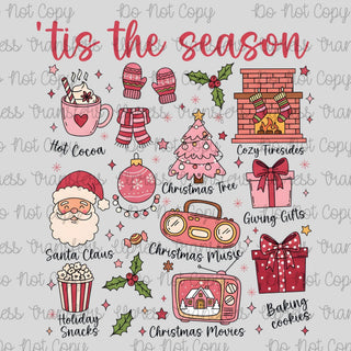 Tis The Season Pink Christmas Collage