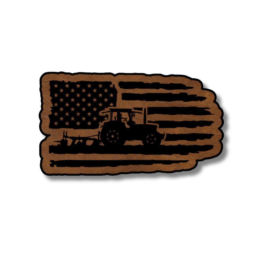 Tractor Flag Leatherette Patch