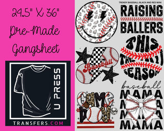 Trendy Baseball Black and Red Mini