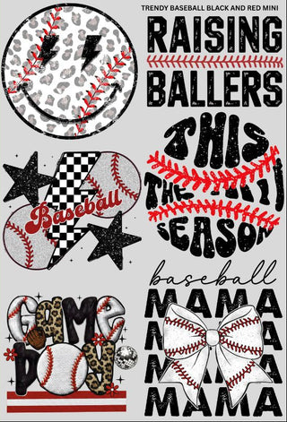 Trendy Baseball Black and Red Mini