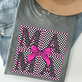 Trendy Black Cheetah Mama Checkered