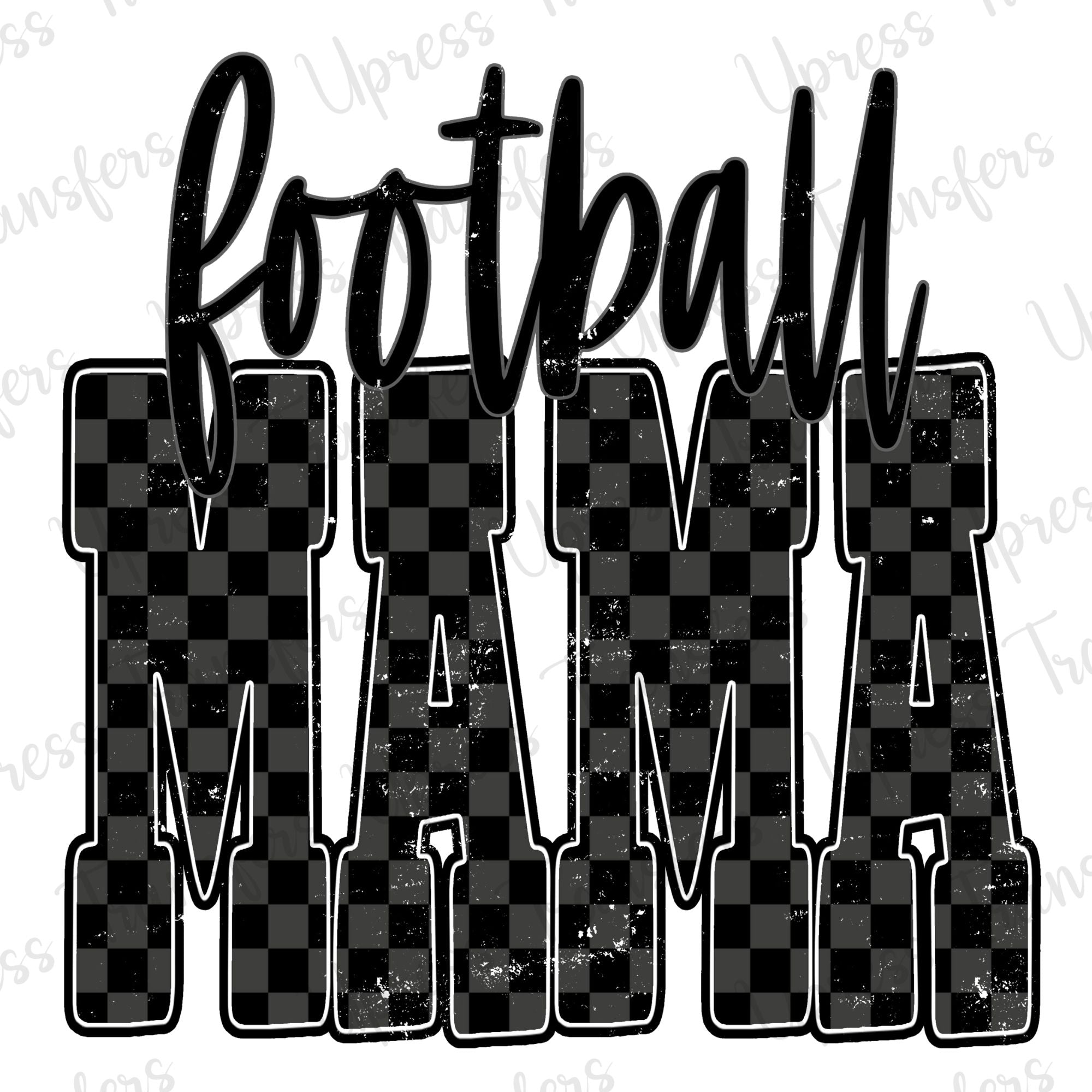 Trendy Black Football Mama Checkered