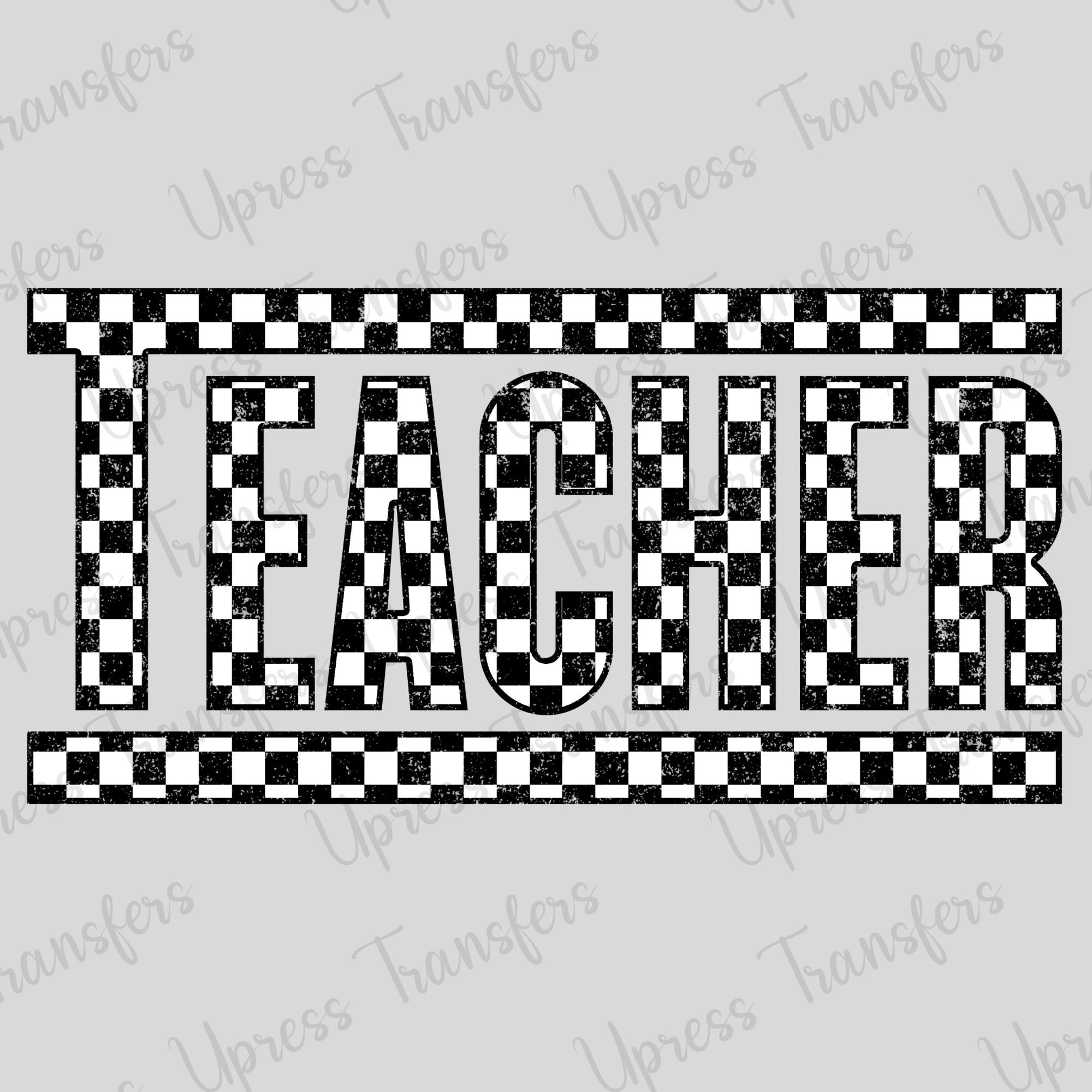 Trendy Black and White Checkered Teacher