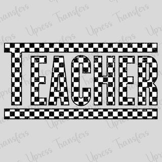 Trendy Black and White Checkered Teacher