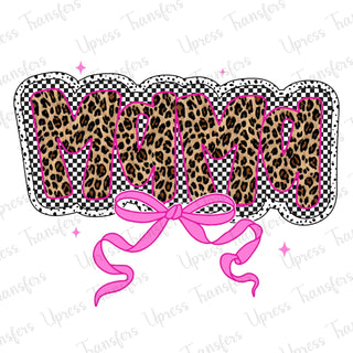Trendy Checkered Leopard Print Pink Mama
