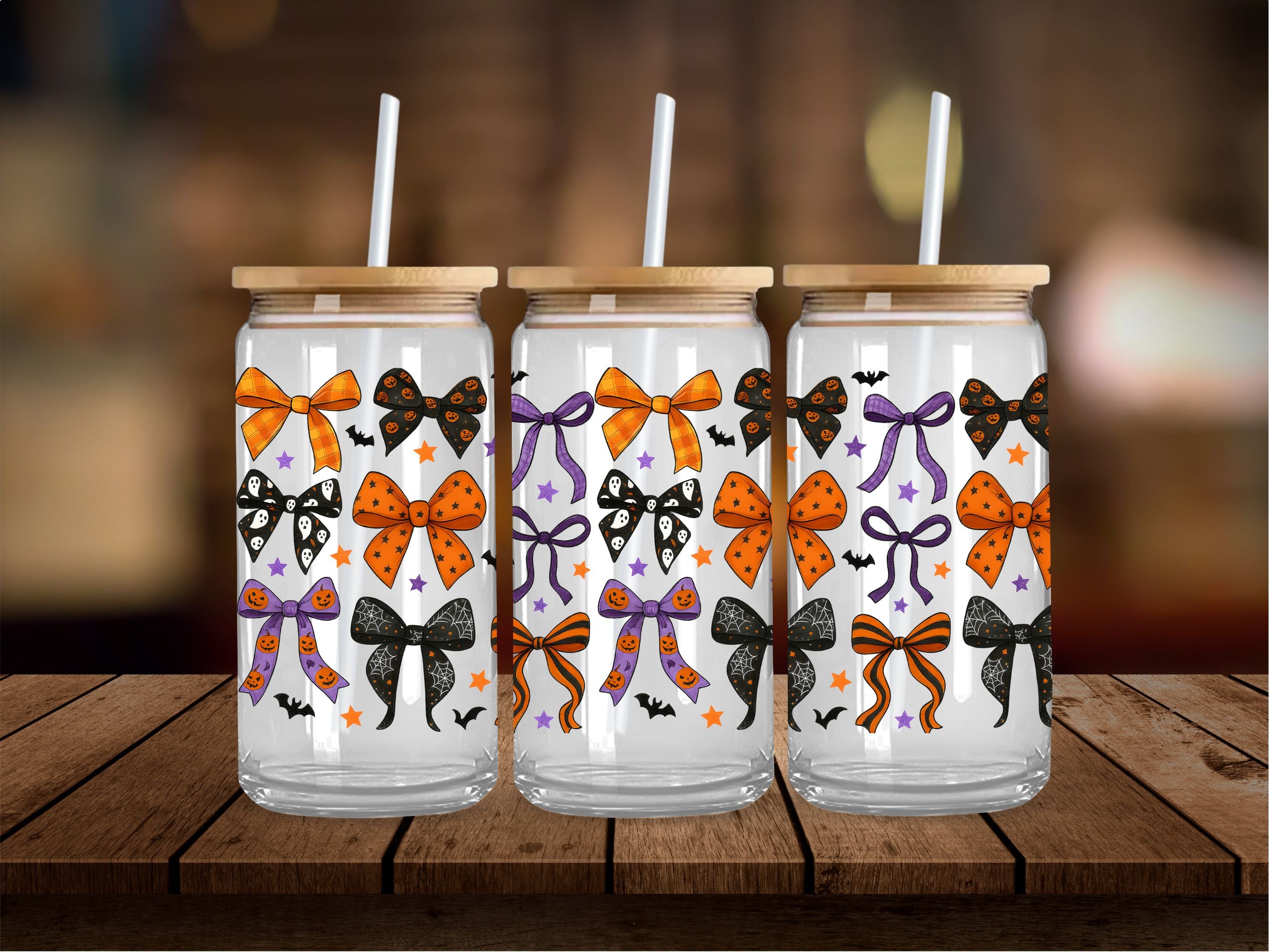 Trendy Halloween Bows 16 Oz Wrap