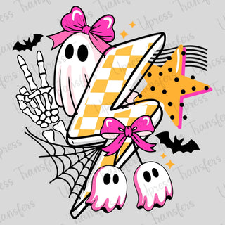 Trendy Halloween Collage Ghost Bolt
