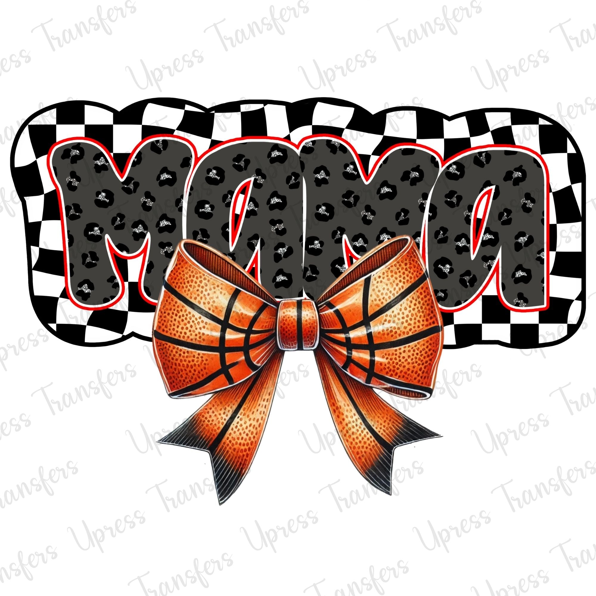 Trendy Leopard Checkered Basketball Bow