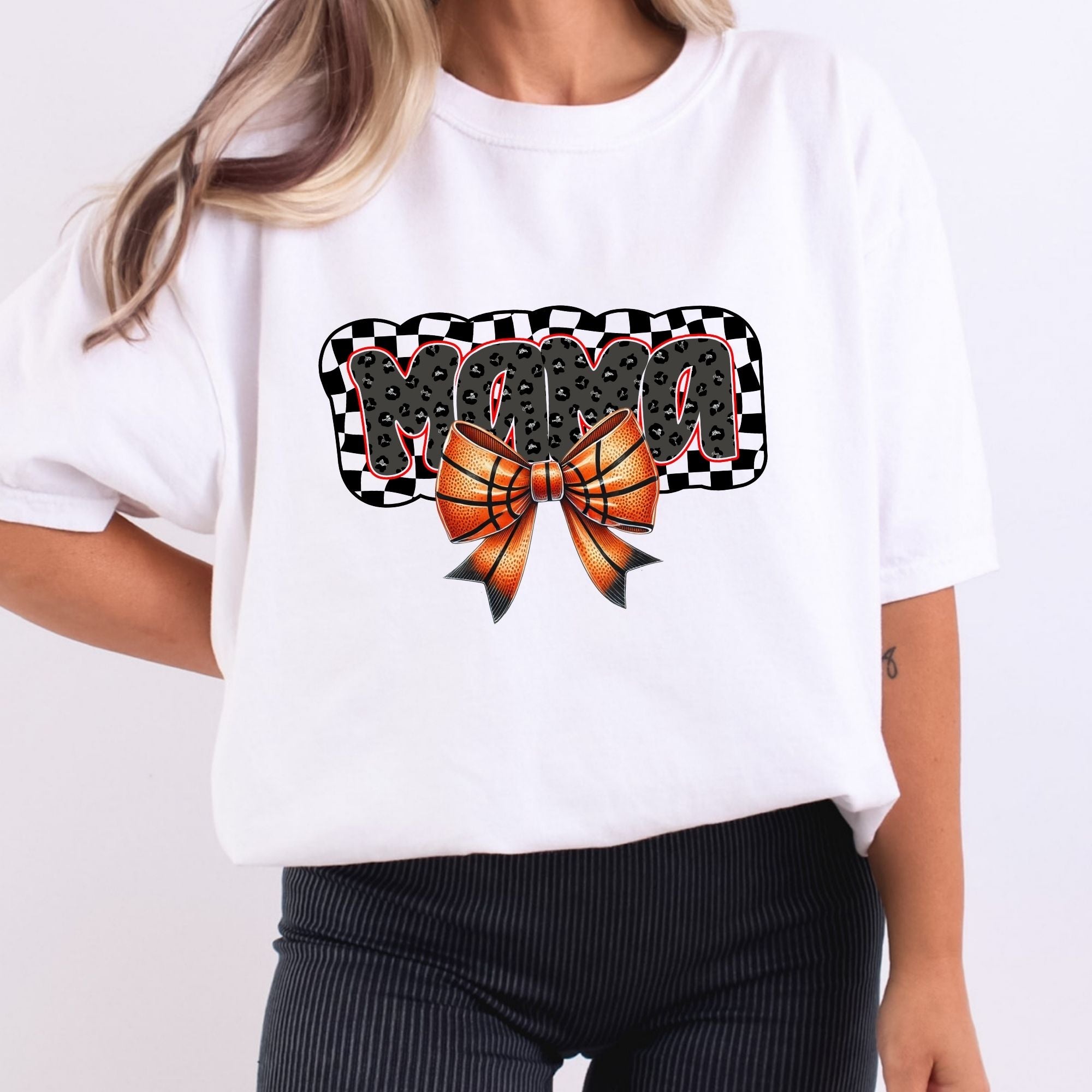 Trendy Leopard Checkered Basketball Bow